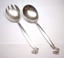 1947 THORVALD MARTHINSEN CLOISTER PATTERN SALAD SET 8 1/4"  STERLING SILVER 925 
