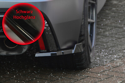 Heckansatz Seitenteile Flaps mit Wing aus ABS für Audi RS6 8C 4K Schwarz Glanz