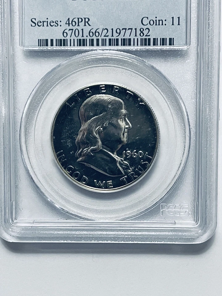 1960 Franklin Silver Half Dollar PCGS PR66 Toned - Image 3 of 4