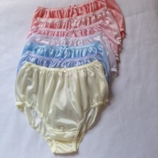 7 Nylon Panties Underwear Unisex Silky Soft Smooth Full Briefs Waist 30"-36" L