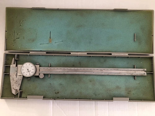 Mitutoyo Dial Caliper 0-12 inch 505-645-50 With Plastic Storage Case