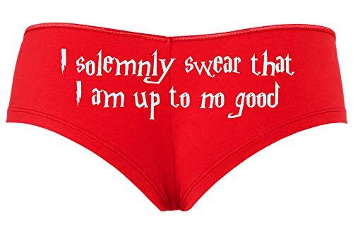 Knaughty Knickers I Solemnly Swear That I Am up to No Good Red Boyshort Panties - Picture 1 of 16