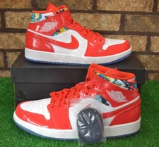 Jordan 1 Mid SE (DC7294-600) "Barcelona Sweater Red" Patent Leather Men's Shoes