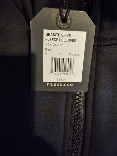 Nwt Filson Black Granite Spire Fleece Pullover Size M - Picture 5 of 8