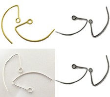 60 PCS 30X15MM EARRING WIRE FINDING ANTIQUE SILVER PLATED 18K GOLD PLATED