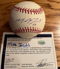 MIKE JACOBS Autographed Signed Rawlings OML Baseball PCM Sports