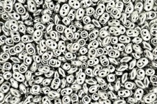 10g-50g Matubo SuperDuo Czech Seed Beads 2.5x5mm Matte Metallic Silver