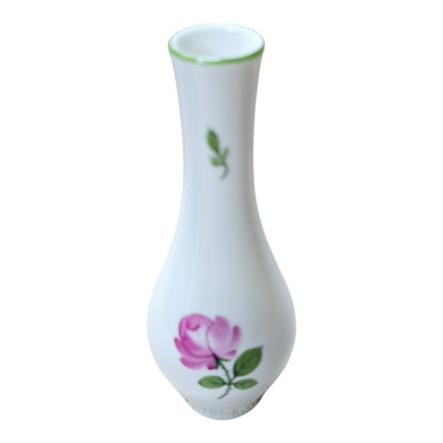 Augarten Wien Vienna Rose Bud Vase Hand Painted Austrian Porcelain Floral 6'' Vtg