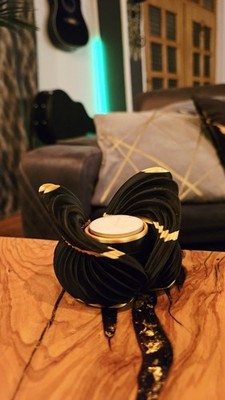 Moderner Kerzenhalter Schwarz Gold, Tisch decko, Hochzeit