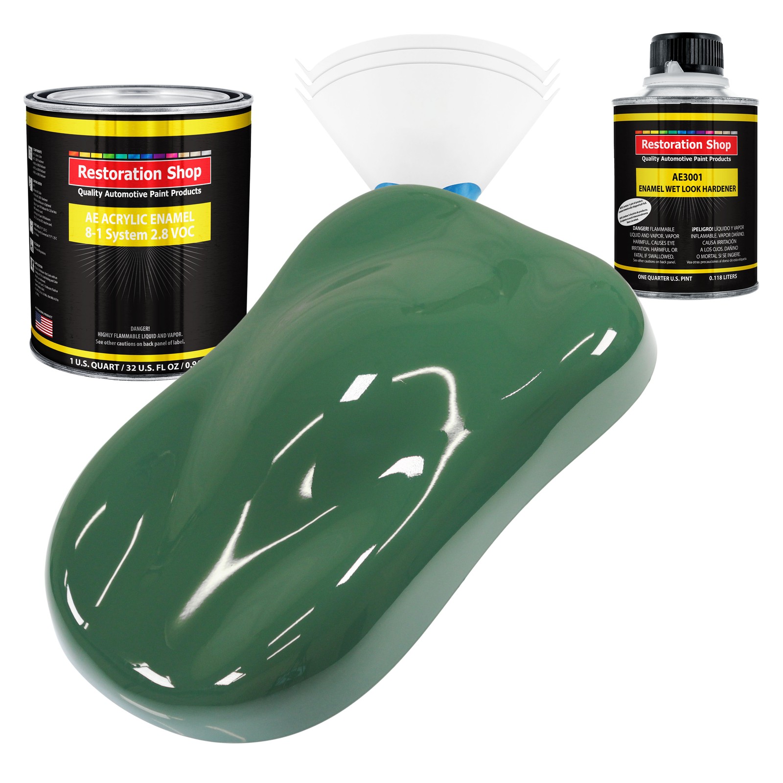 Restoration Shop Transport Green Acrylic Enamel Auto Paint Quart Kit