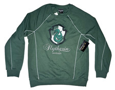 Harry Potter Slytherin Hogwarts Crest Embroidered Crewneck Size Large NWT