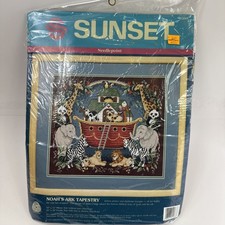 Sunset Noah’s Ark Tapestry Needlepoint 12088 New In Sealed Package 
