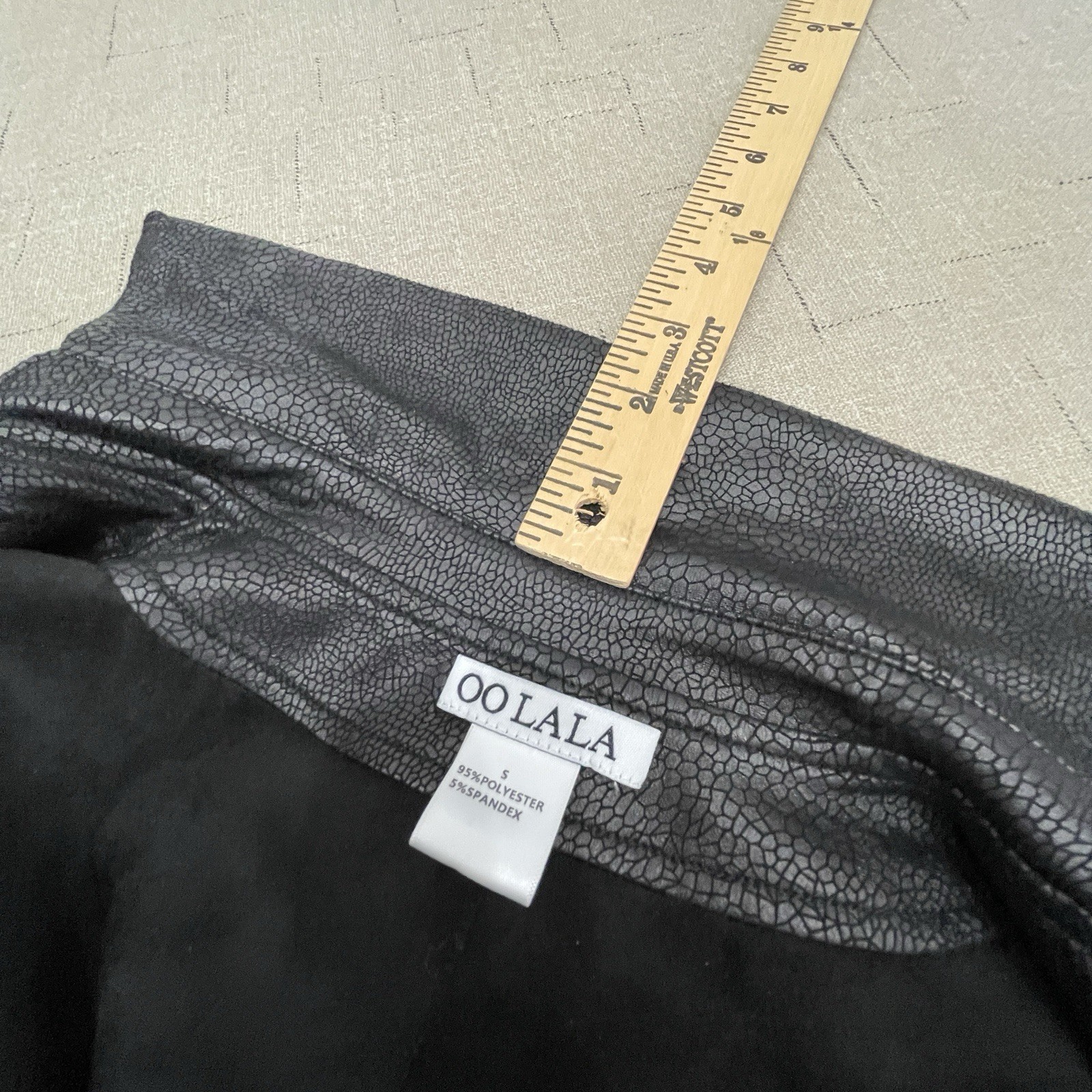 Oolala Cascading Ruffle Front Vegan Leather Duste… - image 12