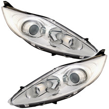 Scheinwerfer Set für Ford Fiesta MK7 2008-2012 Chrom H1 H7 Halogen LWR