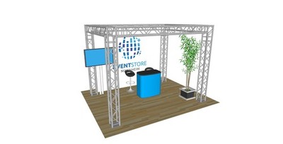 4-Punkt GLOBAL TRUSS Traversen Messestand 4m x 3m x 3m