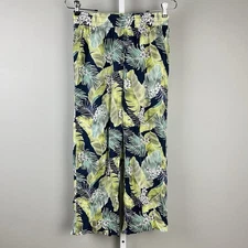 Panama Jack Hawaiian Floral Palazzo Pants Womens Small Linen Blend Pull On