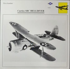 Curtiss SBC Helldiver Plane Picture Original Vtg Aircraft Detail Collector Card 