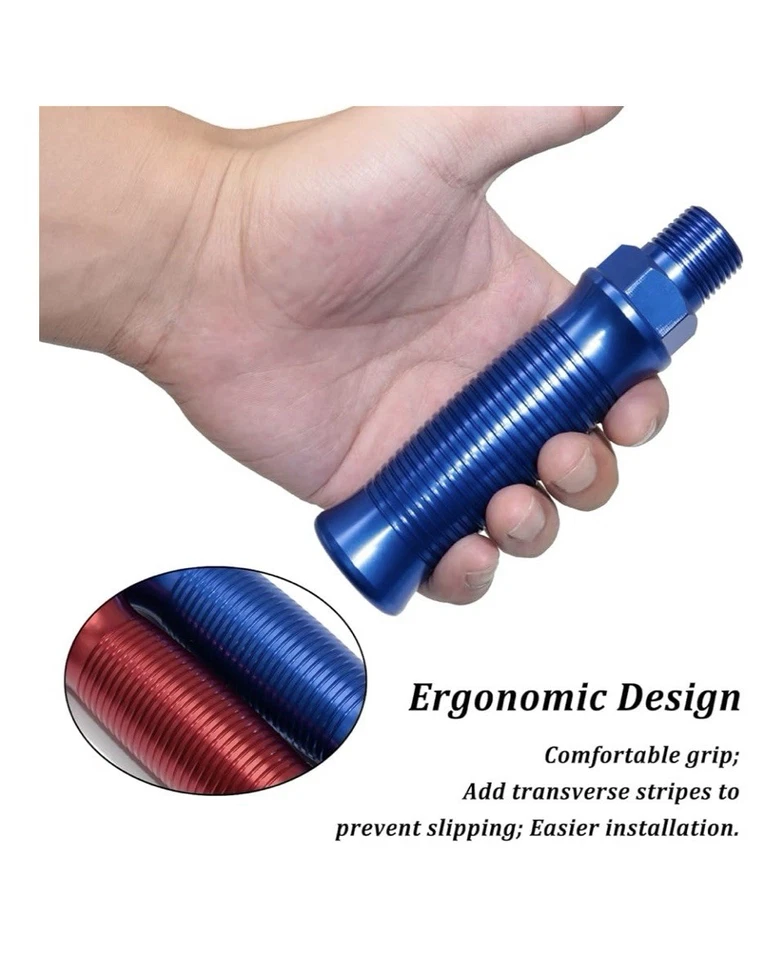 RED & BLUE Glad Hand Handle , Transverse Stripe Handle, Anodized Aluminum . - Image 4 of 4