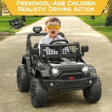 Electric 12V Battery Kids Ride On Jeep Car 4-Wheeler Truck with RC, LED, Music