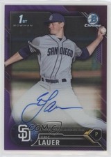 2016 Bowman Draft Chrome Pick Purple Refractor /250 Eric Lauer #CDA-EL Auto 7rx