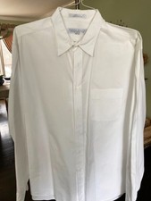 Perry Ellis Portfolio Shirt Mens 17, 35-36 Button Down Long Sleeve White, 100