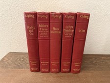 Antique 1913-14 Rudyard Kipling Set Of 5 Authorized Edition Hardcover Kim