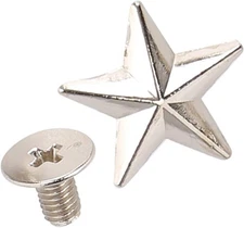 50 Set 14mm Silver Star Shape Rivets, Metal Star Studs and Spikes for Leather...