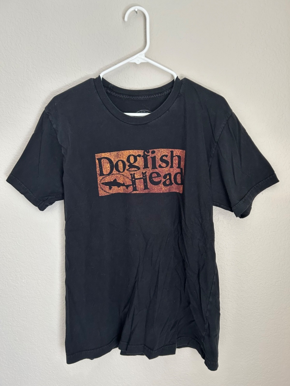 Dogfish Head Brewery Shirt Mens Large Black Logo Craft Beer Delaware Made in USA