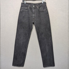VTG 80'S Levis 505 Jeans Black Mens 34 32 32 30 Straight Leg Denim Made USA