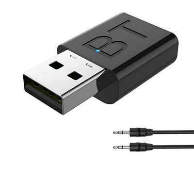 USB Bluetooth 5.0 Audio Receiver to 3.5mm AUX Adapter for PC Car Speaker TV