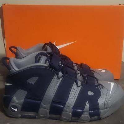 Nike Air More Uptempo Men s Mid-Top Colorblock Gray/Blue Lace-Up Sneakers