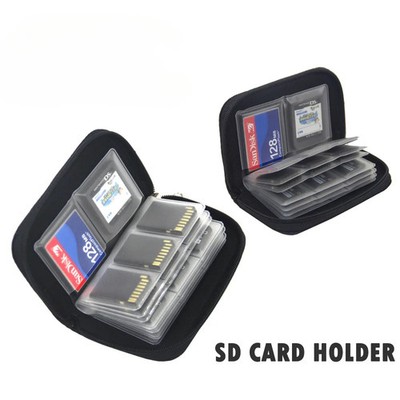 22-Slot Memory Card Storage Bag Nylon Case for SD CF Micro SD SDHC MS Cards