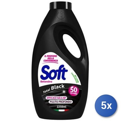 5x Soft Set Waschmaschine Flüssig Dunkelschwarz 2,25 L 45/50 Waschgänge