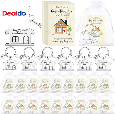 24 Sets Housewarming Party Favors House Warming Return Gifts New Home Keychains 