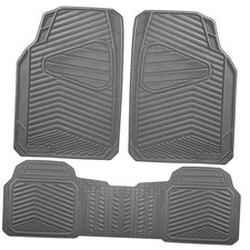 Rubber Car Mats, Waterproof Car Floor Mats All Full Set 3 Piece All Gray