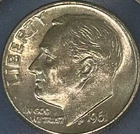 1961 D Roosevelt Dime 90% Silver **Free Shipping**