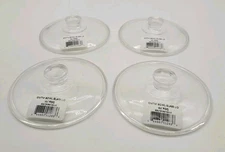4 pk NFL Gametime Clear Glass Lids for 23 oz Boelter Ceramic Bowls, 4 3/8" Round