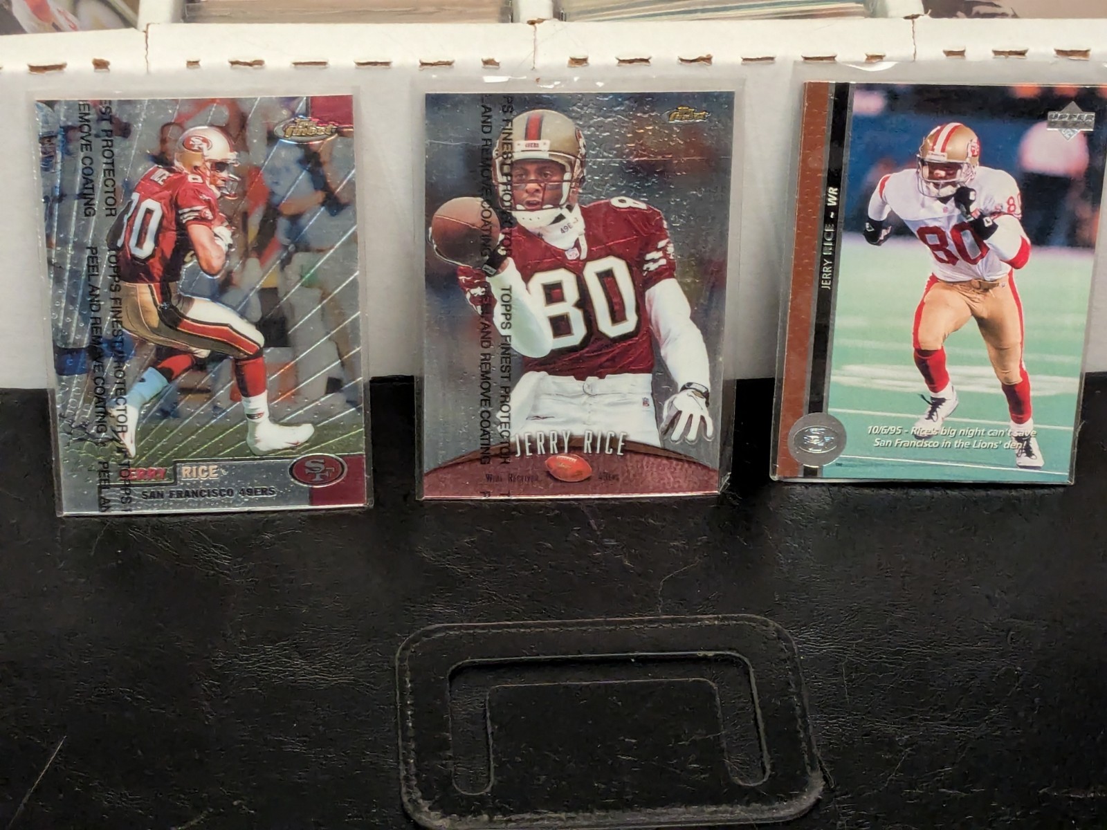 Jerry Rice 3 Card Lot 49ers Topps Finest Upper Deck HOF