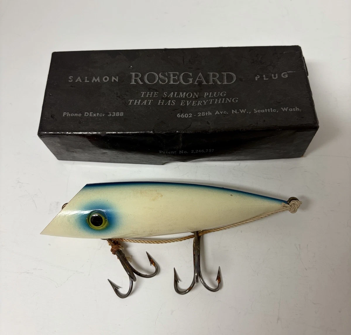 ebay vintage fishing lures with box JACK'S TACKLE MFG CO RIP L LURE Lure & BLACK Toad Tackle Vintage Tackle Box with Lures