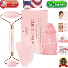 Gua Sha Rose Quartz Facial Roller - Natural Skincare Essentials for Relaxation