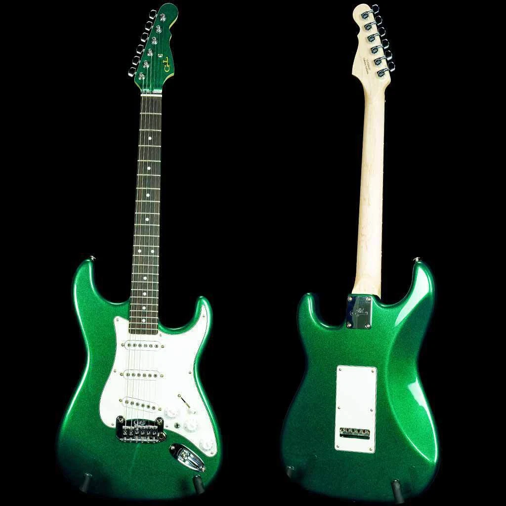 Emerald green electric guitar deals