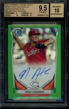 2014 Bowman Draft Chrome Nick Howard Green Refractor Auto BGS 9.5 Gem Mint