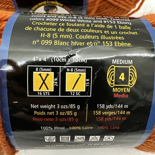 2 Lion Wool 100% Wool Worsted Knitting Yarn 3 oz/80g Pumpkin - Picture 4 of 7
