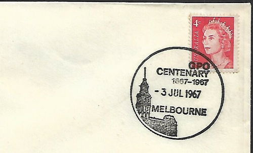 1967 G.P.O. Centenary Melbourne Pictorial Postmark on Cover. (3 Scan). - Picture 2 of 3
