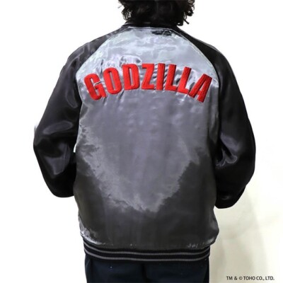 Godzilla Moonlit Sakura Sukajan Jacket Blue Reverse Japanese M