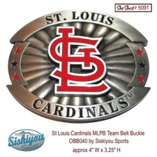 St Louis Cardinals MLPB Team Belt Buckle OBB040  by Siskiyou Sports