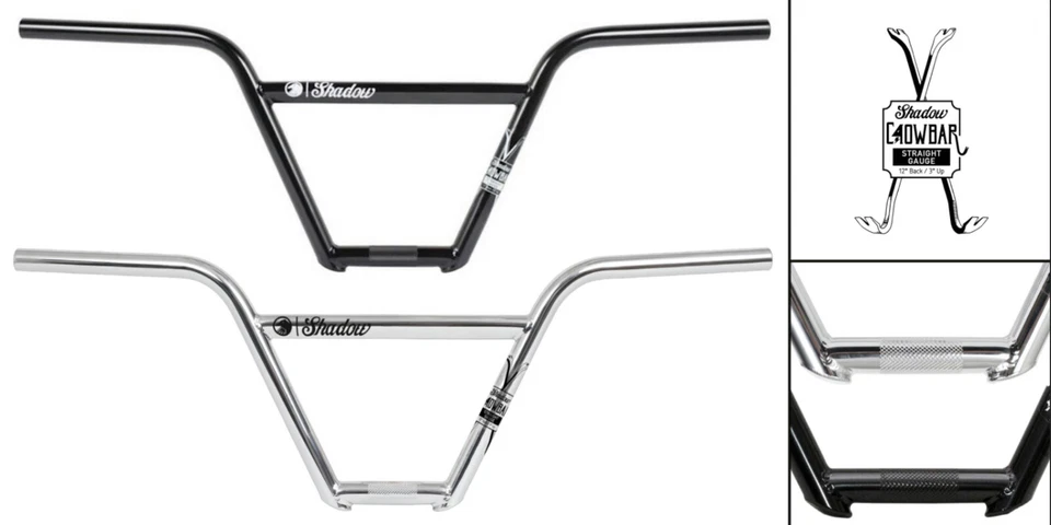 SHADOW CROWBAR SG 4 PIEZAS MANILLAR BICICLETA BMX NEGRO MATE - CROMO NUEVO Foto 2 de 4