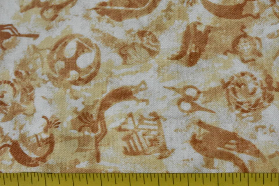 27" Long, Tan Native-American Spirits on Cream Cotton, Avlyn, Wojcicki, P8411 - Image 3 of 4