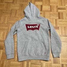Levi  s Boy  s Hoodie Sweatshirt Pullover Youth Large 14-16 Gray Logo