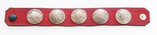 Native American Handmade Buffalo Nickel and Leather Bracelet Small